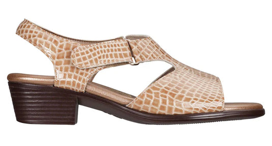 SAS Women's Suntimer Comfort Dress Sandals Beige Croc SAS Women's Suntimer Comfort Dress Sandals Beige Croc