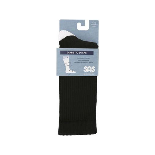 SAS Diabetic Crew Socks - Black