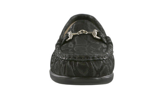 SAS Women's Metro Moccasin Loafer Nero Snake SAS Women's Metro Moccasin Loafer Nero Snake