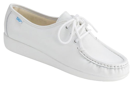 SAS Women's Siesta Genuine Moccasin White