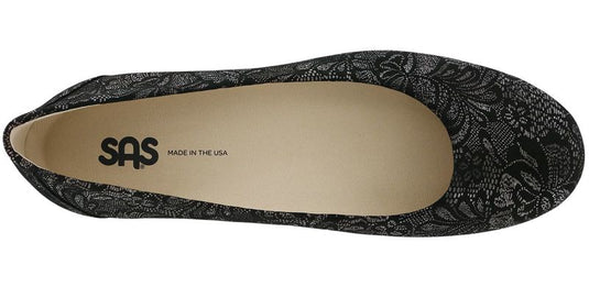 SAS Women's Scenic Ballet Flat Black Lace SAS Women's Scenic Ballet Flat Black Lace