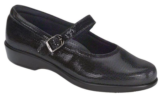 SAS Women's Maria Mary Jane Shoe Black Snake
