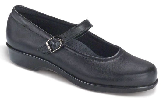 SAS Women's Maria Mary Jane Shoe Black Leather