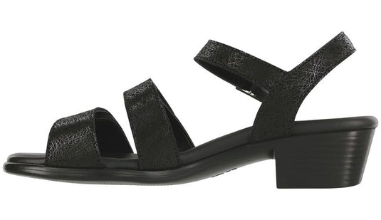 SAS Women's Savanna Classy Three Strap Sandals Web Black