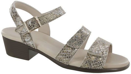 SAS Women's Savanna Classy Three Strap Sandals Multisnake Gold SAS Women's Savanna Classy Three Strap Sandals Multisnake Gold