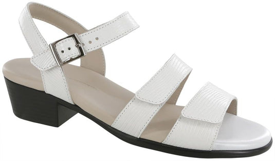 SAS Women's Savanna Classy Three Strap Sandals White Lizard SAS Women's Savanna Classy Three Strap Sandals White Lizard