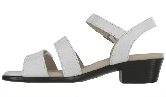 SAS Women's Savanna Classy Three Strap Sandals White Lizard SAS Women's Savanna Classy Three Strap Sandals White Lizard