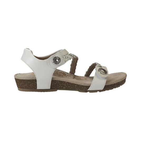 Aetrex Women's Jillian Braided Quarter Strap Sandal White Aetrex Women's Jillian Braided Quarter Strap Sandal White