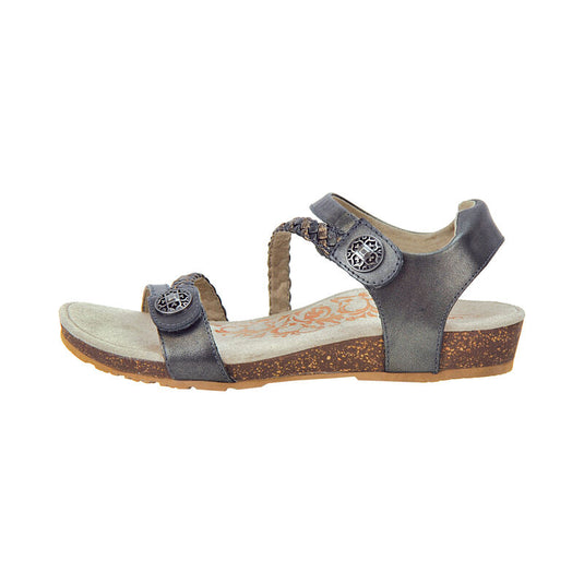 Aetrex Women's Jillian Braided Quarter Strap Sandal Gunmetal Aetrex Women's Jillian Braided Quarter Strap Sandal Gunmetal