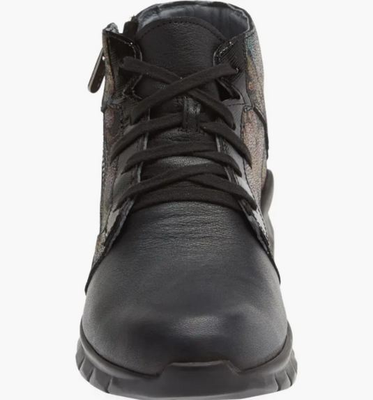 Naot Women's Polaris Soft Black Leather/Dark Floral Naot Women's Polaris Soft Black Leather/Dark Floral