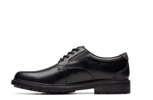 Clarks Men's Un Shire Low Black Leather Clarks Men's Un Shire Low Black Leather