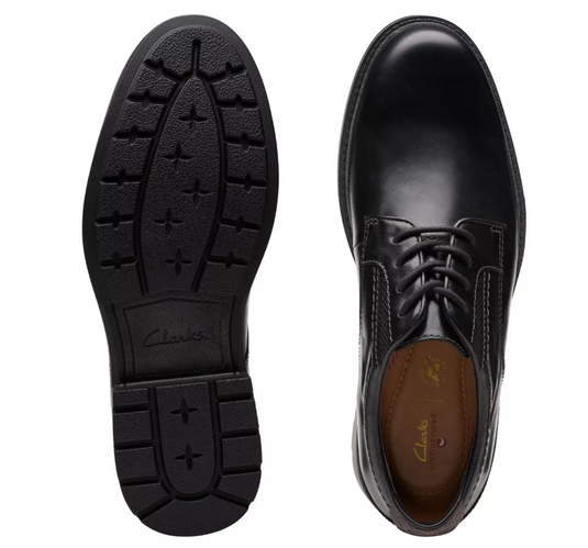 Clarks Men's Un Shire Low Black Leather Clarks Men's Un Shire Low Black Leather