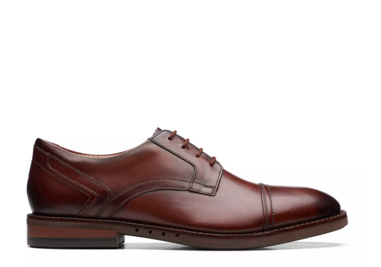 Clarks Men's Un Hugh Cap Mahogany Leather Clarks Men's Un Hugh Cap Mahogany Leather
