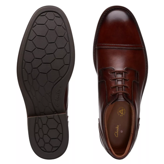 Clarks Men's Un Hugh Cap Mahogany Leather Clarks Men's Un Hugh Cap Mahogany Leather