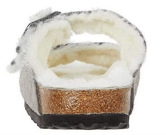 Birkenstock Sandals Arizona Shearling Stone Coin Suede Leather Birkenstock Sandals Arizona Shearling Stone Coin Suede Leather