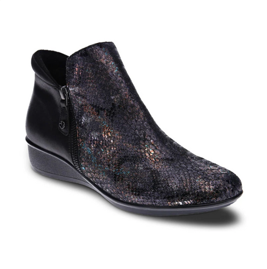 Revere Women's Damascus Bootie Black Metallic Python-Onyx Revere Women's Damascus Bootie Black Metallic Python-Onyx
