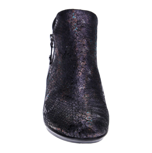 Revere Women's Damascus Bootie Black Metallic Python-Onyx Revere Women's Damascus Bootie Black Metallic Python-Onyx