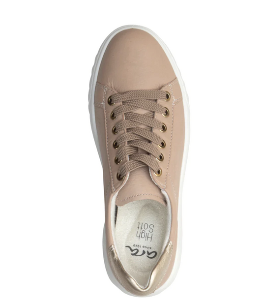 Ara Women's Mikky Platform Sneaker Sand with Platinum Metallic Ara Women's Mikky Platform Sneaker Sand with Platinum Metallic