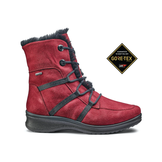Ara Women's Montreal GORE-TEX® Lace-Up Zip Boot Red Ara Women's Montreal GORE-TEX® Lace-Up Zip Boot Red
