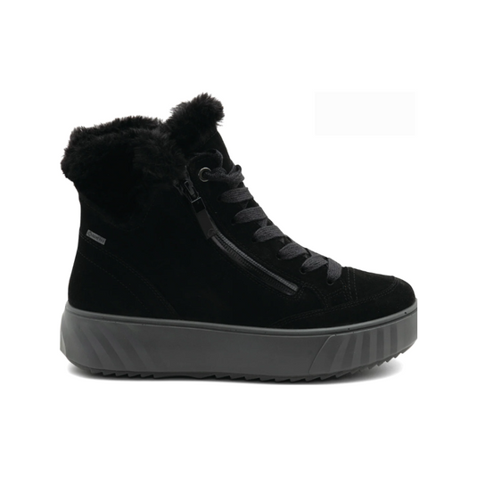 Ara Women's Mikayla Faux Fur Lined Lace-Up Boot Black Ara Women's Mikayla Faux Fur Lined Lace-Up Boot Black