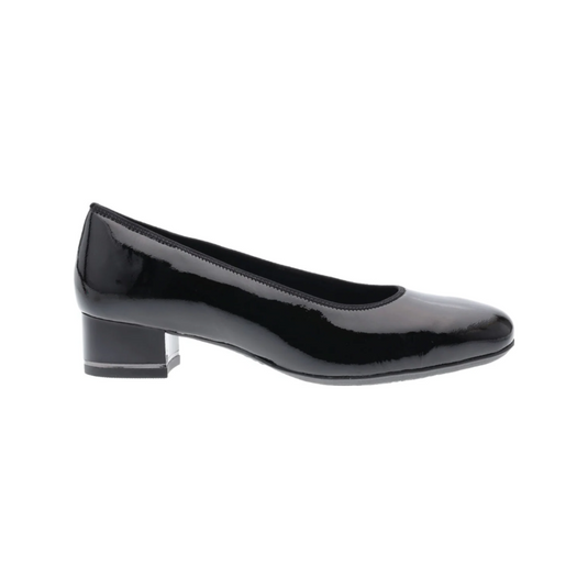 Ara Women's Gabrielle 35 mm Block Heel Pump Patent Black Ara Women's Gabrielle 35 mm Block Heel Pump Patent Black
