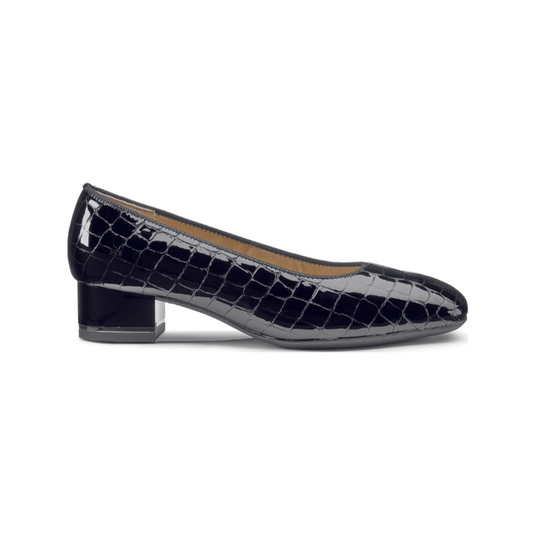 Ara Women's Gabrielle 35 mm Block Heel Pump Black Croc Ara Women's Gabrielle 35 mm Block Heel Pump Black Croc
