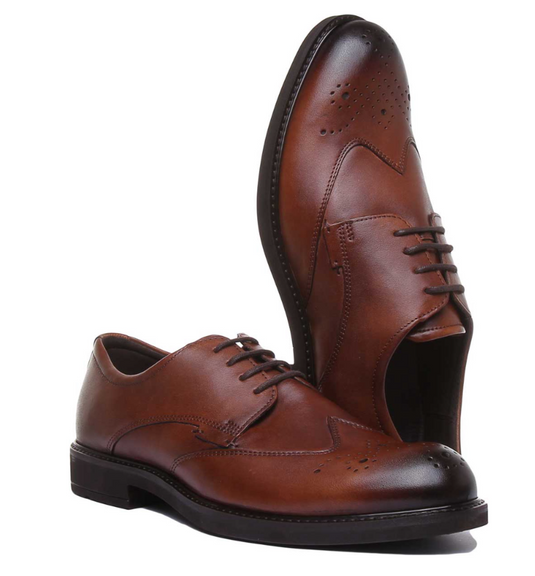 Ecco Men's Vitrus III Cap Toe Tie Oxford Cognac Leather