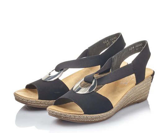 Rieker Women's Fanni H6 Sandals Black Rieker Women's Fanni H6 Sandals Black