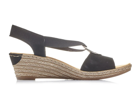 Rieker Women's Fanni H6 Sandals Black Rieker Women's Fanni H6 Sandals Black