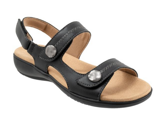 Trotters Women's Romi Stitch Sandals Black Trotters Women's Romi Stitch Sandals Black