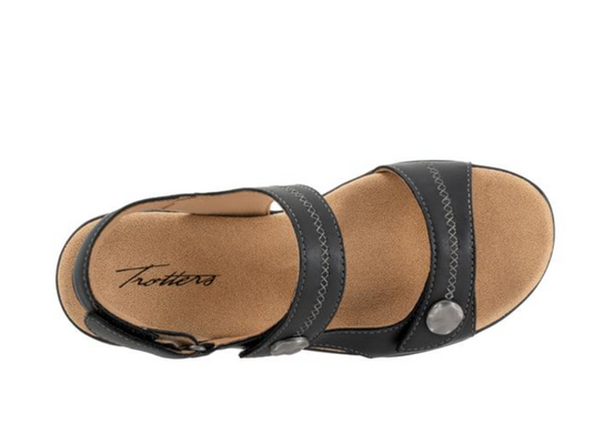 Trotters Women's Romi Stitch Sandals Black Trotters Women's Romi Stitch Sandals Black