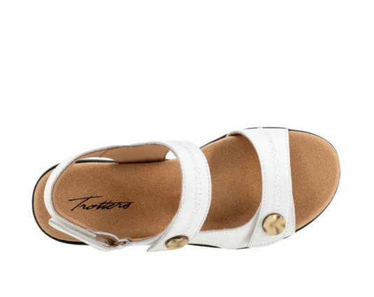 Trotters Women's Romi Stitch Sandals White Trotters Women's Romi Stitch Sandals White