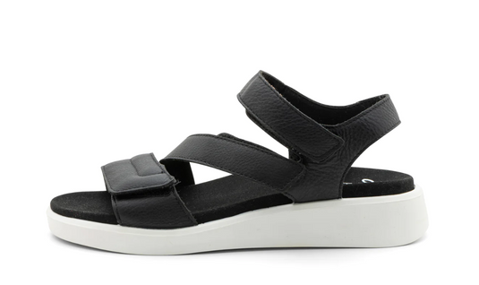 Ara Women's Marina Triple Adjustable Sandal Black Calf Leather Ara Women's Marina Triple Adjustable Sandal Black Calf Leather