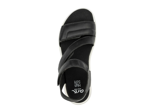 Ara Women's Marina Triple Adjustable Sandal Black Calf Leather Ara Women's Marina Triple Adjustable Sandal Black Calf Leather