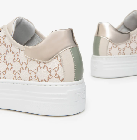 NeroGiardini Women's Leather and Suede Sneakers Brown/Green NeroGiardini Women's Leather and Suede Sneakers Brown/Green