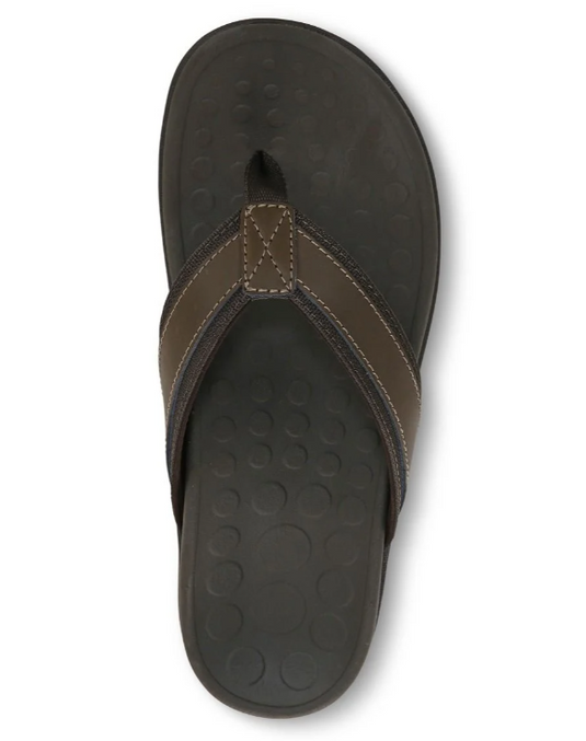 Vionic Men's Tide Toe Post Sandal Brown Vionic Men's Tide Toe Post Sandal Brown