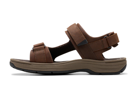 Clarks Men's Saltway Trail Sandal Dark Brown Leather Clarks Men's Saltway Trail Sandal Dark Brown Leather