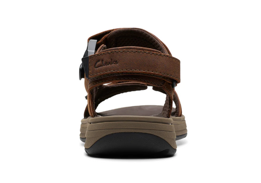 Clarks Men's Saltway Trail Sandal Dark Brown Leather Clarks Men's Saltway Trail Sandal Dark Brown Leather