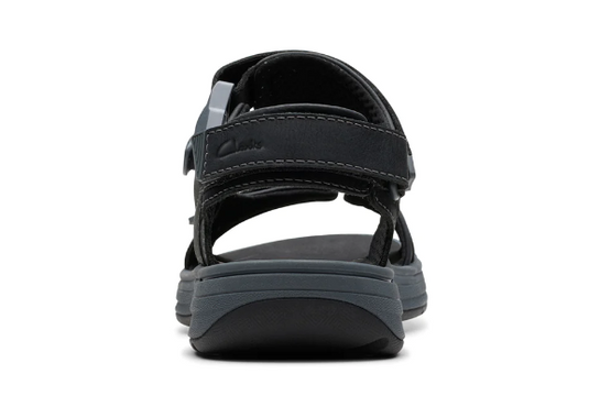 Clarks Men's Saltway Trail Sandal Black Leather Clarks Men's Saltway Trail Sandal Black Leather