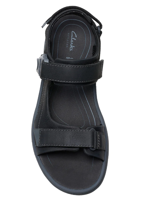 Clarks Men's Saltway Trail Sandal Black Leather Clarks Men's Saltway Trail Sandal Black Leather