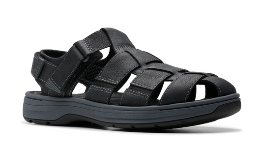 Clarks Men's Saltway Cove Sandal Black Leather