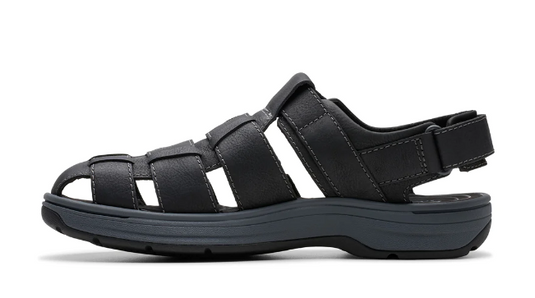 Clarks Men's Saltway Cove Sandal Black Leather Clarks Men's Saltway Cove Sandal Black Leather