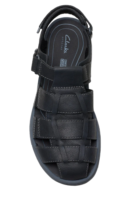 Clarks Men's Saltway Cove Sandal Black Leather Clarks Men's Saltway Cove Sandal Black Leather