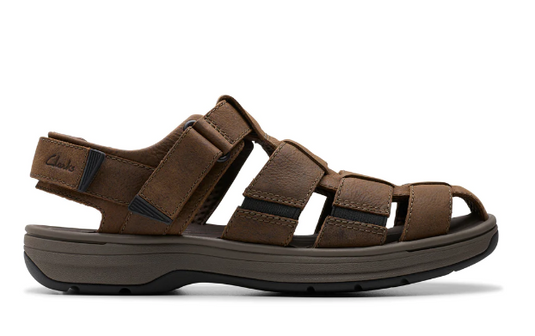 Clarks Men's Saltway Cove Sandal Dark Brown Leather Clarks Men's Saltway Cove Sandal Dark Brown Leather