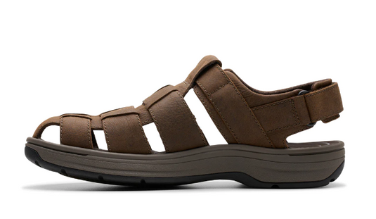 Clarks Men's Saltway Cove Sandal Dark Brown Leather Clarks Men's Saltway Cove Sandal Dark Brown Leather