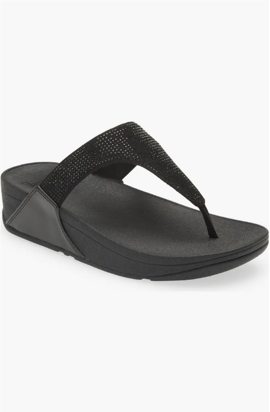 Fitflop Women's Lulu Embellished Flip Flop All Black Fitflop Women's Lulu Embellished Flip Flop All Black