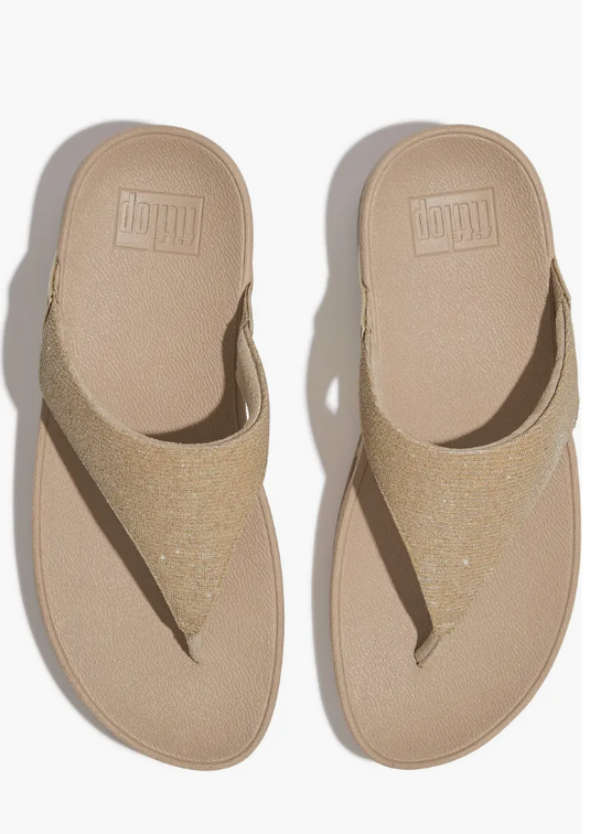 Fitflop Women's Lulu Shimmerlux Flip Flop Latte Beige Fitflop Women's Lulu Shimmerlux Flip Flop Latte Beige