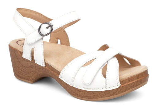 Dansko Women's Season Sandals White Full Grain Sandal Dansko Women's Season Sandals White Full Grain Sandal