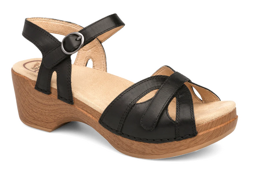 Dansko Women's Season Sandals Black Full Grain Sandal Dansko Women's Season Sandals Black Full Grain Sandal