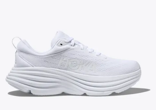 Hoka One One Women's Bondi 8 Sneaker White/White Hoka One One Women's Bondi 8 Sneaker White/White